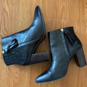 Real leather black croc booties MAKE OFFER